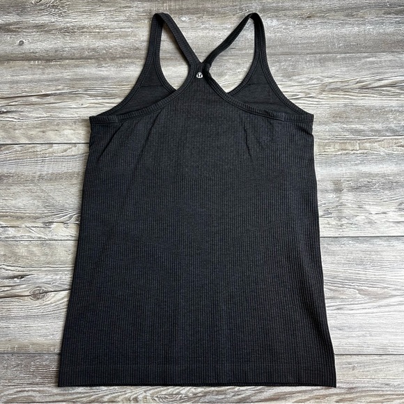 ❌SOLD❌ Lululemon Ebb To Street Tank Top Ribbed Heathered Black size 10 or medium - Picture 2 of 9